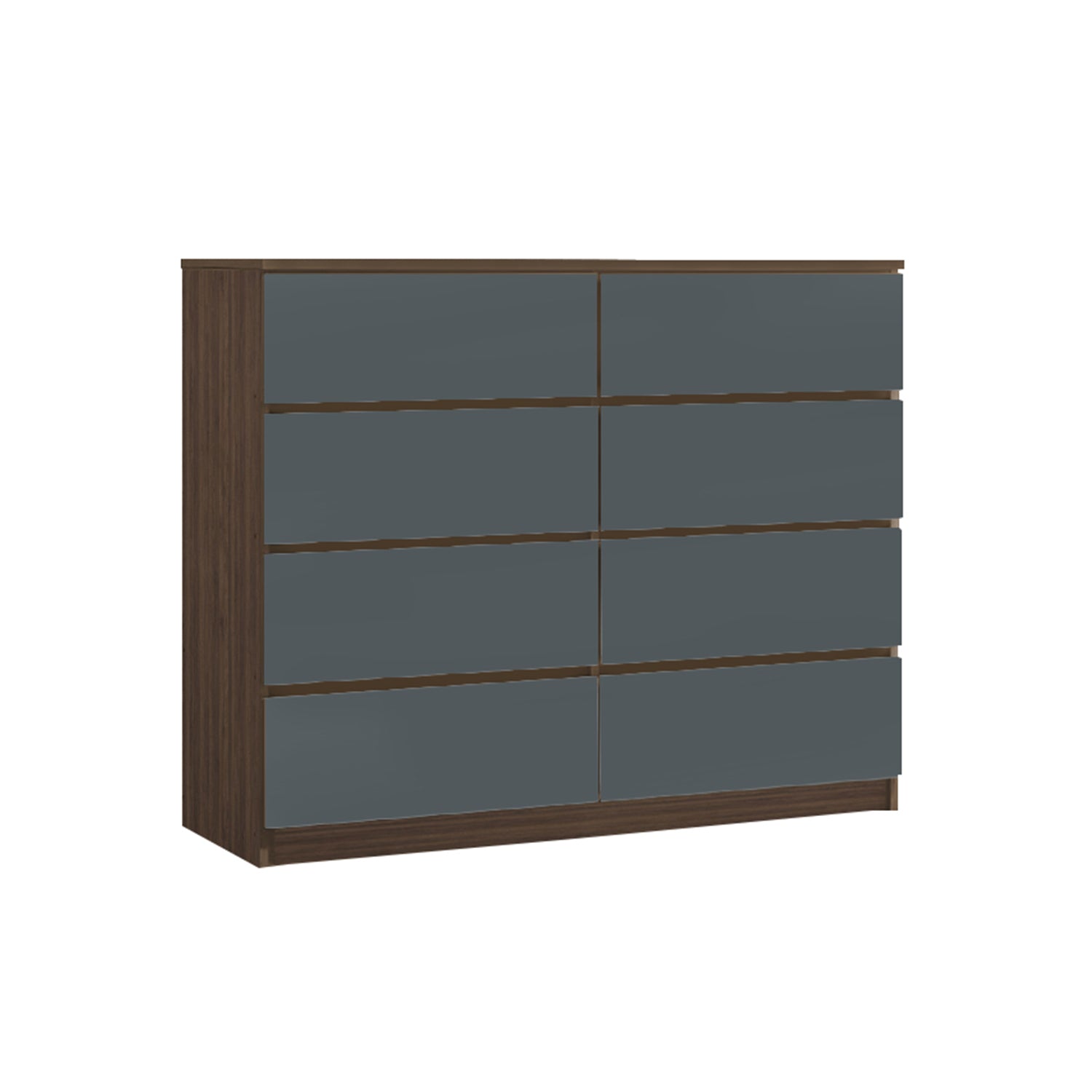 Agnis 8 Drawers Premium Chest of Drawers Full Laminated Back Panel in 6 Colours
