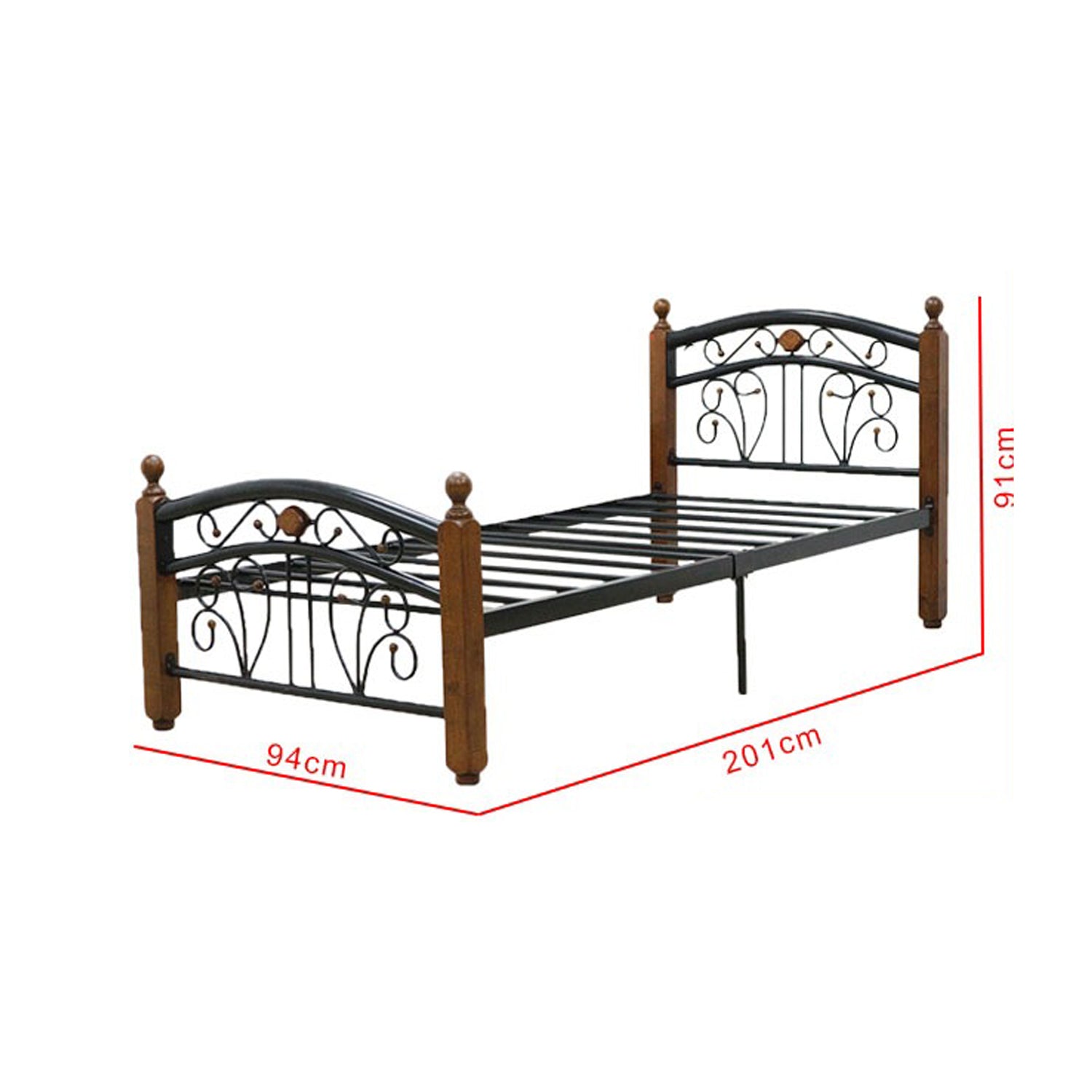 Adaline Series 2 Single Size Metal Bed Frame with Optional Mattress Add On