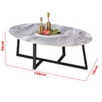 Keana Series 2 Premium Coffee Center Table Steel Metal Leg + Marble Ceramic Top