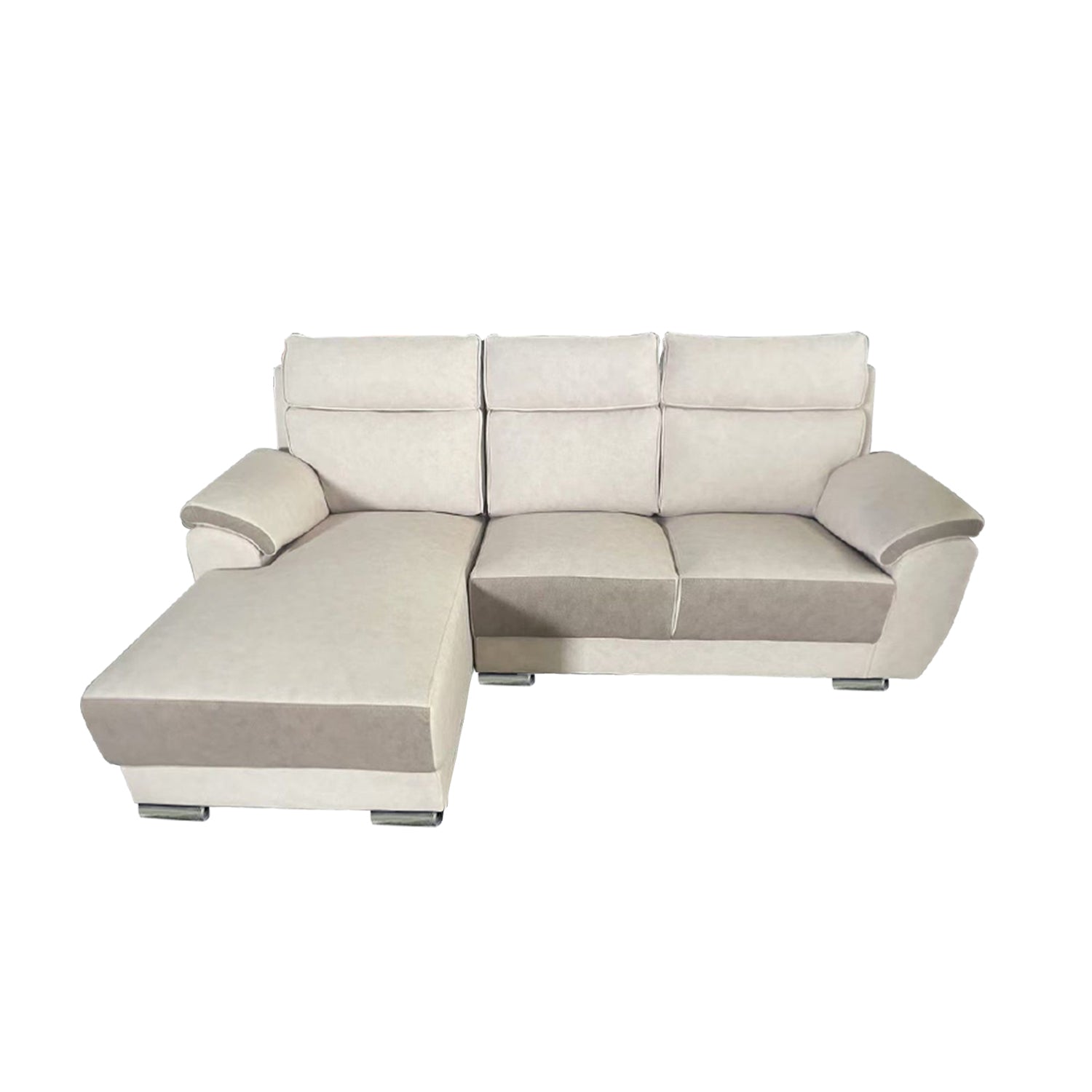 Becca 3-Seater L-Shaped Sofa with Chaise PetFriendly Fabric Scratch-Resistant