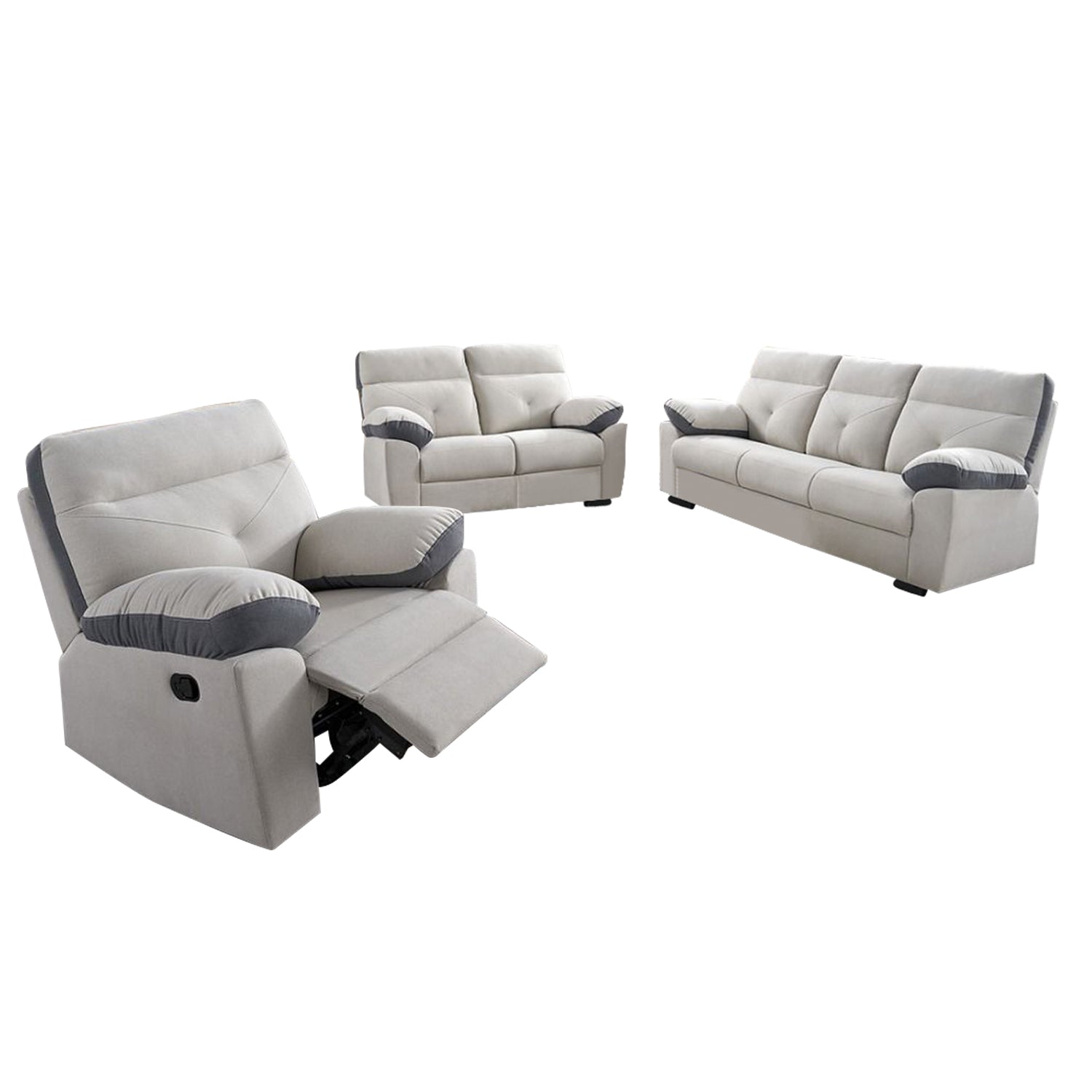 Tanji 1S Recliner 2S/3S Sofa and Coffee Table with Stool Set - PetFriendly in 2 Colours