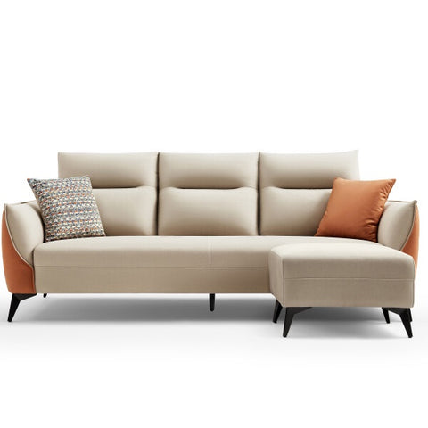 Image of Saffy Fabric 3-Seater / 4-Seater Sofa with Ottoman in 6 Colours