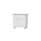 Deena Series 1/2-Door Kitchen Cabinet with Drawers in White Colour
