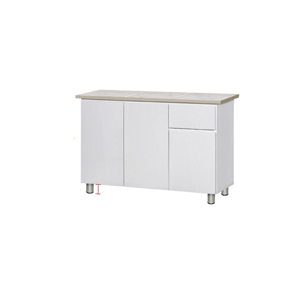 Deena Series 2/3-Door Kitchen Cabinet with Drawers in White Colour