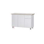 Deena Series 2/3-Door Kitchen Cabinet with Drawers in White Colour