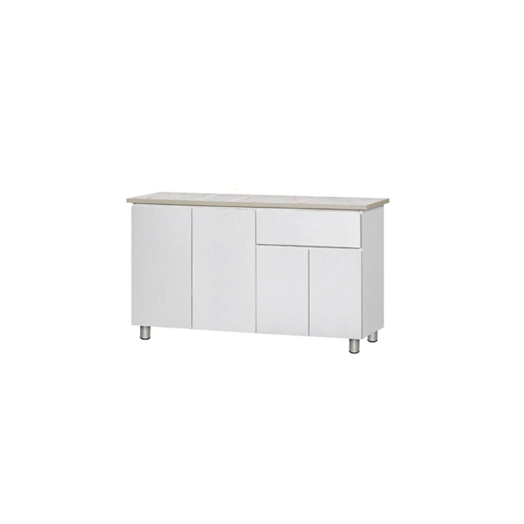 Deena Series 4/4-Door Kitchen Cabinet with Drawers in White Colour