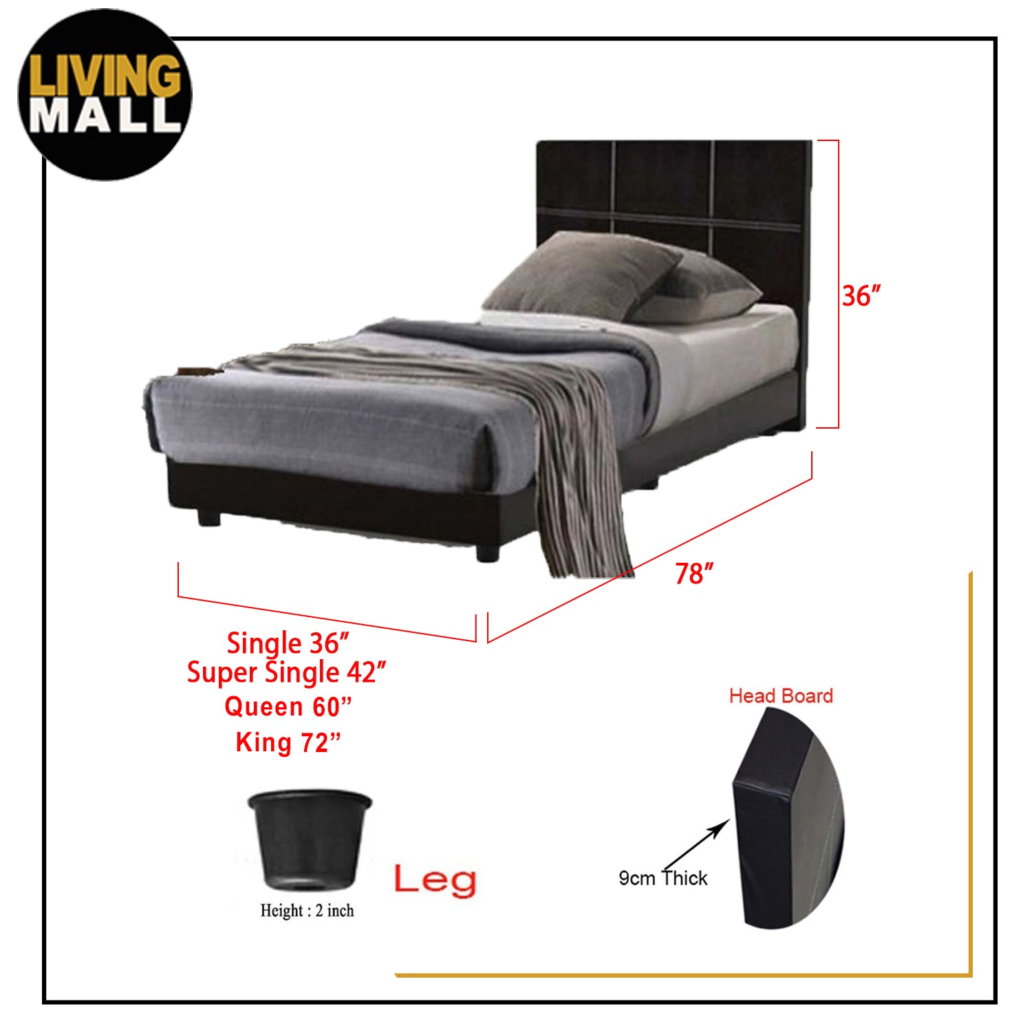 Toluca Bedroom Set Series 10 Includes Wardrobe/Bed Frame/Mattress In Single And Super Single Size.Free Installation