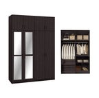 Merel 4-Doors Wardrobe with Internal Drawers and Top Cabinet in 3 Colours