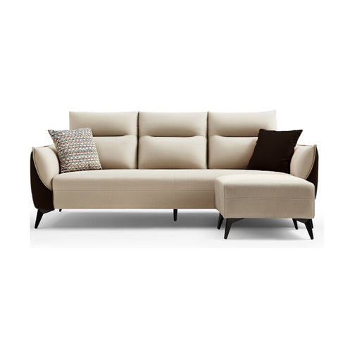 Image of Saffy Fabric 3-Seater / 4-Seater Sofa with Ottoman in 6 Colours