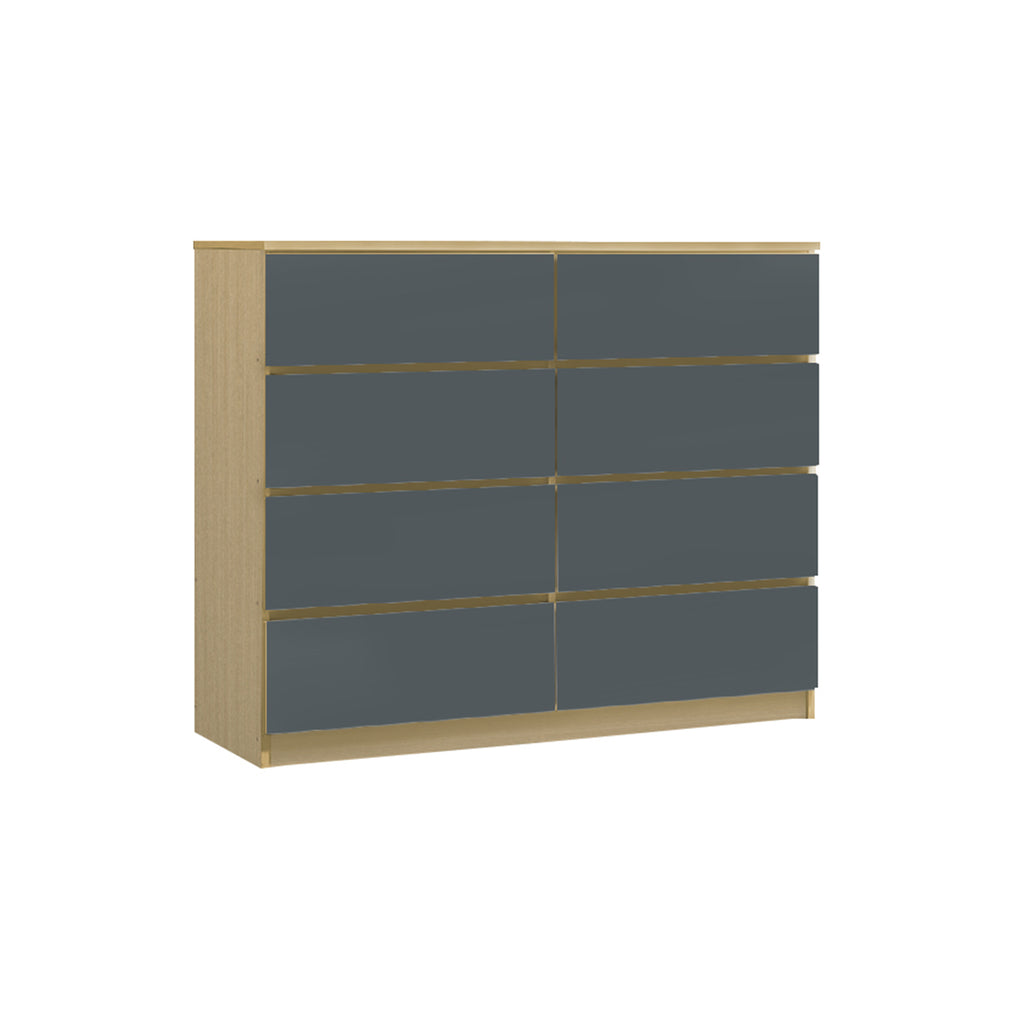 Agnis 8 Drawers Premium Chest of Drawers Full Laminated Back Panel in 6 Colours