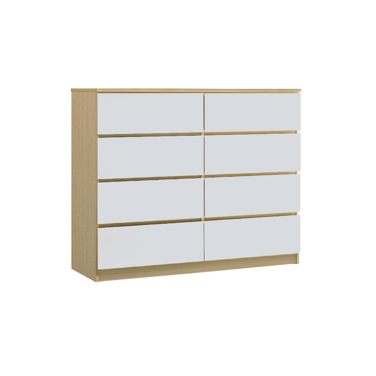 Agnis 8 Drawers Premium Chest of Drawers Full Laminated Back Panel in 6 Colours