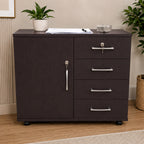 KIERA File Cabinet Office with Lock Pedestal Mobile Storage Cabinet with Wheels 3 Colours