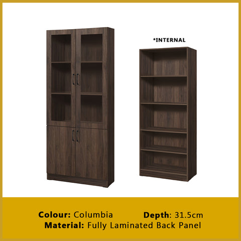 Image of Hudson Series Open Shelves Display Cabinet Bookshelf Storage in 9 Models