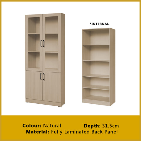 Image of Hudson Series Open Shelves Display Cabinet Bookshelf Storage in 9 Models