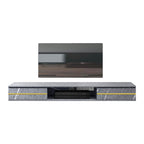 Garnet Series 2 Floating TV Console with Built-in Socket in Marble Grey Colour