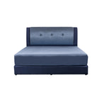Rinoa Series 2 Woven Fabric Divan Bed Frame in Dark Navy with Grey Colour - All Sizes Available
