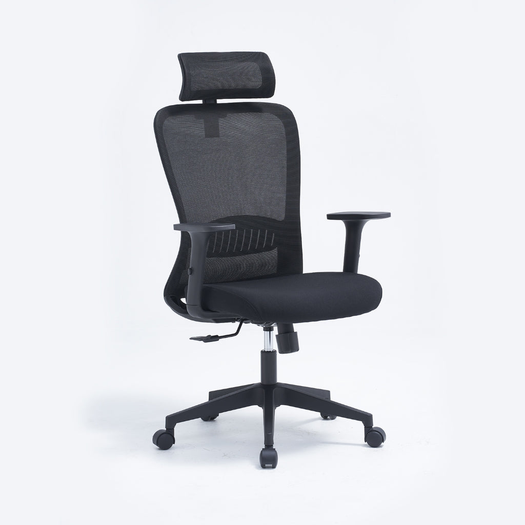 Kern Series Simple Fixed Office Chair And Home Swivel Chair in Black