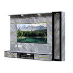 Petra Series Wall Mount TV Console Marble Finish with Light and Built-in Socket in 3 Models