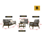 Frida Series 1,2,3 Seater Sofa Set Solid Wood Living Room Furnitures in Grey