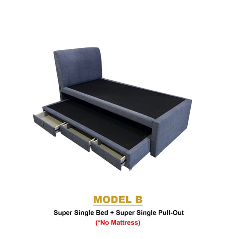 Image of Keeva Pull-Out Bed Frame w/ Drawers Single/SSingle - w/ Mattress and PetFriendly Option