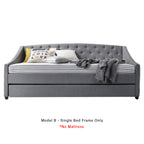 Joash Model B Daybed with Trundle with Mattress - Pet-Friendly Option - 56 Colours