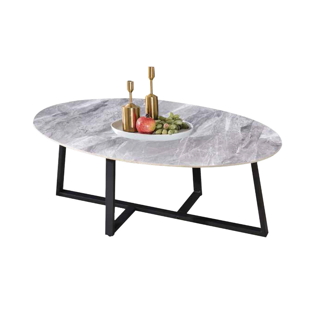 Keana Series 2 Premium Coffee Center Table Steel Metal Leg + Marble Ceramic Top