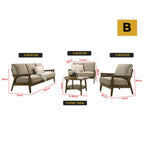 Frida Series 1,2,3 Seater Sofa Set Solid Wood Living Room Furnitures in Light Brown