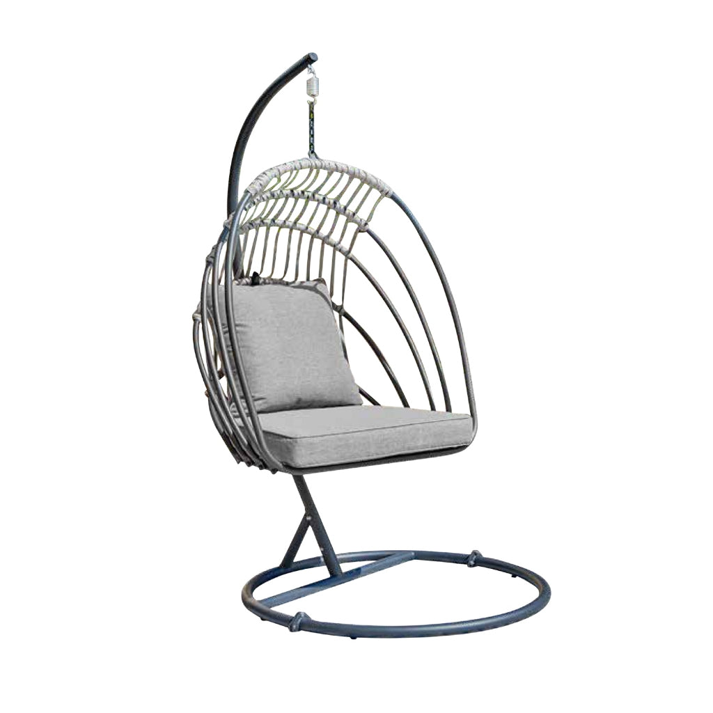 Fiona Series 2 Swing Chair Living Room Garden or Balcony Chair Synthetic Rattan w/ Steel Legs