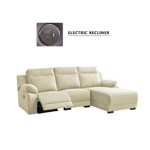 Image of Drazie L-shaped Reclining Sofa Pocketed Spring & Coffee Table in Claw Resistant Pet-Friendly Fabric/Leather