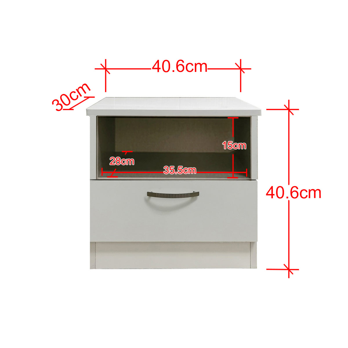Barn Series Bedside Table In White (Fully Assembled)