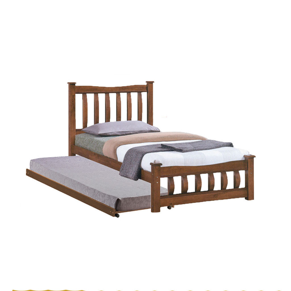 Zoraa Single Pull-Out Bedframe Solid Wood Slatted Base  - w/ Mattress Option