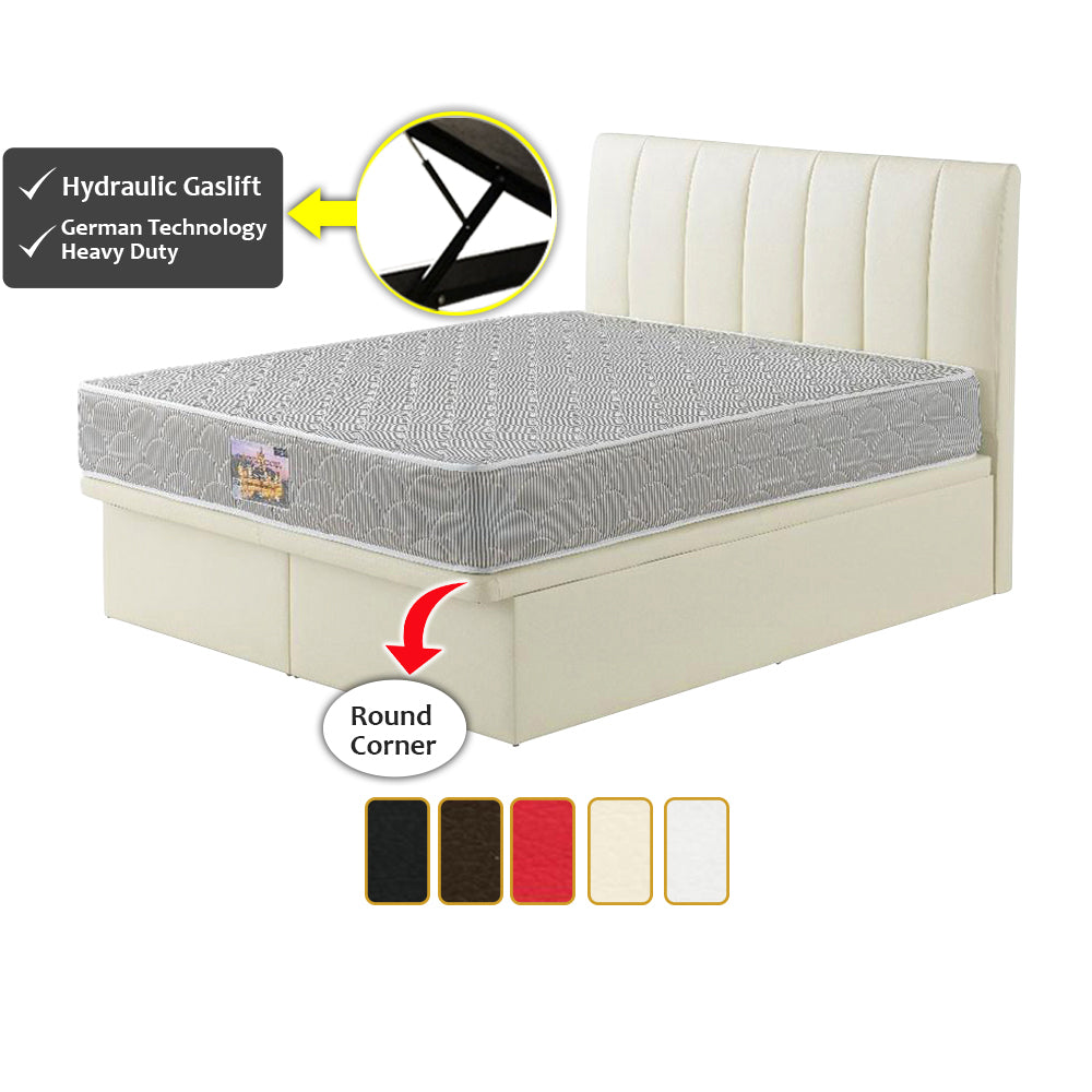 Snails Leather Storage Divan In Single, Super Single, Queen, and King Size