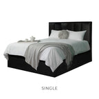 Marie Storage Bed Frame Linen Fabric/Faux Leather with 5 Mattress Options