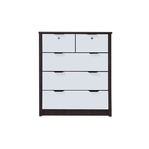 Image of Flori 5-Drawers Premium Chest of Drawers Full Laminated Back Panel in 6 Colours