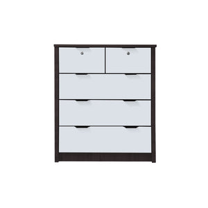 Flori 5-Drawers Premium Chest of Drawers Full Laminated Back Panel in 6 Colours