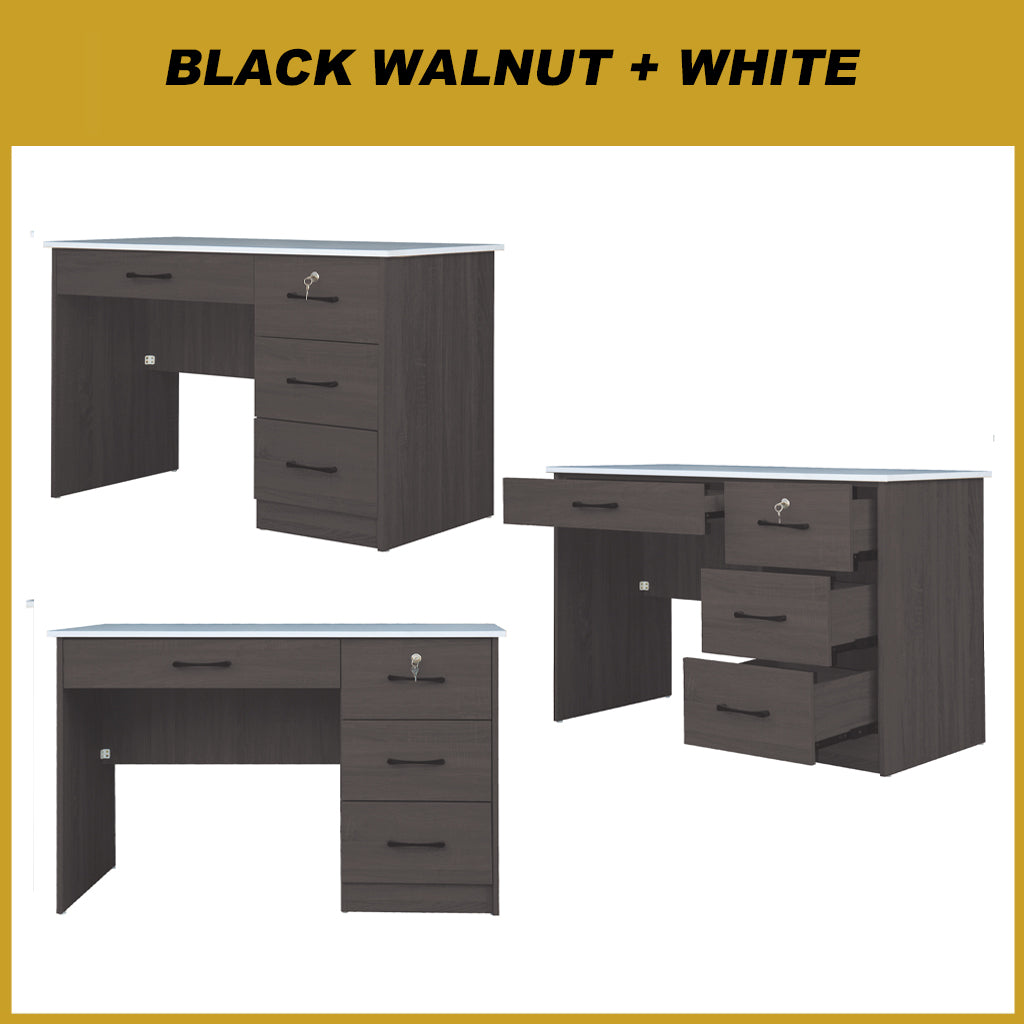 Paxx Study Computer Office Table with Drawer w/ Lock in 4 Colours