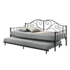 Ferro Metal Daybed Bed Frame with Pull-Out in Black or White Colour - w/ Mattress Option