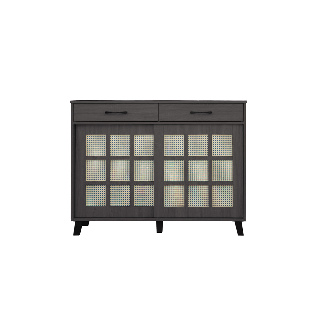 Kabuki Japanese Sliding Door Shoe Cabinet CARB-P2 Certified Board in 2 Colours