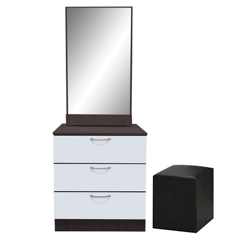 Image of Pratio Dressing Table With Free Stool Laminated Smooth Gliding Drawer In 6 Colours