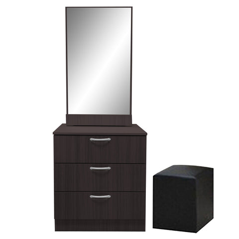 Image of Pratio Dressing Table With Free Stool Laminated Smooth Gliding Drawer In 6 Colours