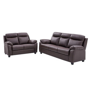 Janie Single Recliner with 2+3-Seater Sofa Set PU Leather in Brown Colour