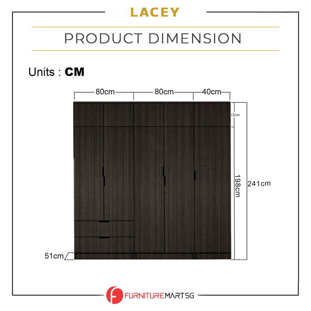 Lacey Series 1 Customizable Modular Wardrobe up to 10-Door in Brown Colour
