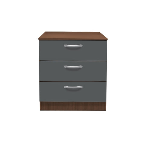 Image of Cocon Premium Bedside Table 3-Drawer Full Laminated Back Panel in 6 Colours