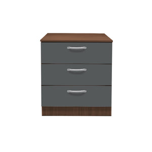 Cocon Premium Bedside Table 3-Drawer Full Laminated Back Panel in 6 Colours