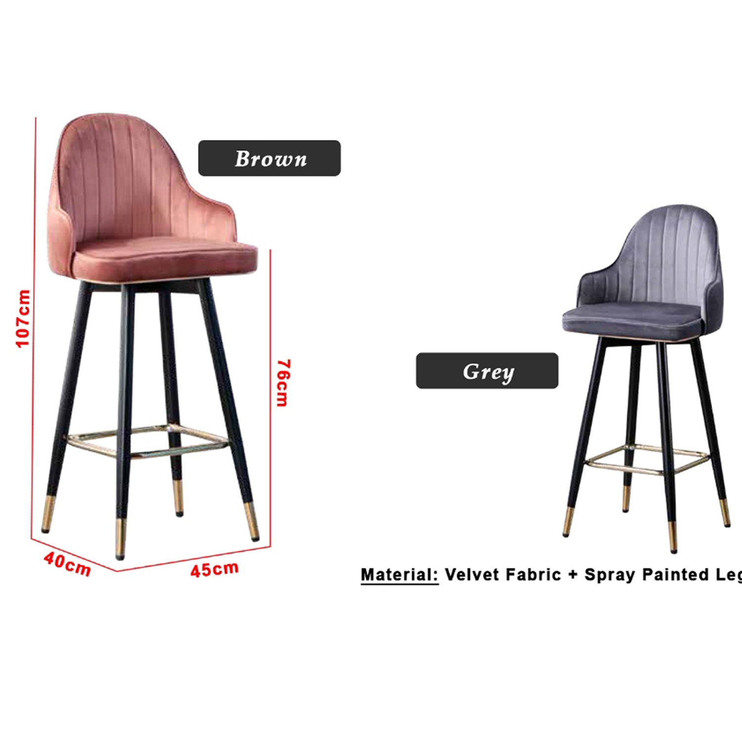 Hendrix Series 3 High Island Chair Bar Stool Chair Steel Legs