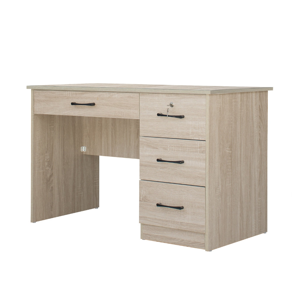 Tonee Writing Table/ Study Desk with Drawers w/ Lock and Shelf CARB-P2 Certified Board