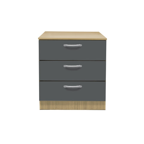 Image of Cocon Premium Bedside Table 3-Drawer Full Laminated Back Panel in 6 Colours