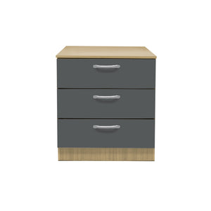 Cocon Premium Bedside Table 3-Drawer Full Laminated Back Panel in 6 Colours