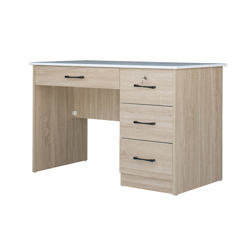 Tonee Writing Table/ Study Desk with Drawers w/ Lock and Shelf CARB-P2 Certified Board