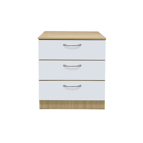 Image of Cocon Premium Bedside Table 3-Drawer Full Laminated Back Panel in 6 Colours